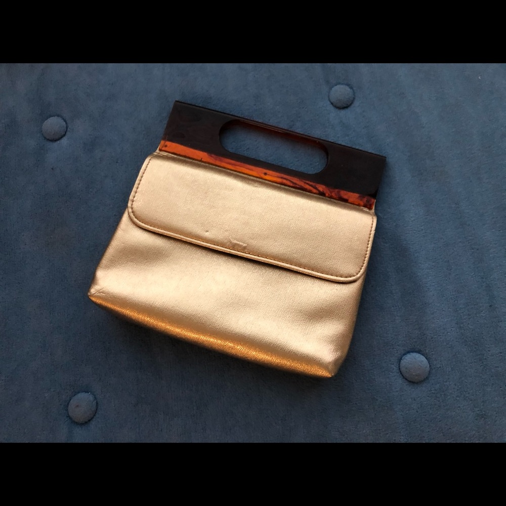 60s gold foil bag with lucite handle AND chain!